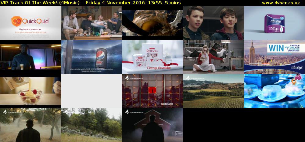 VIP Track Of The Week! (4Music) Friday 4 November 2016 13:55 - 14:00