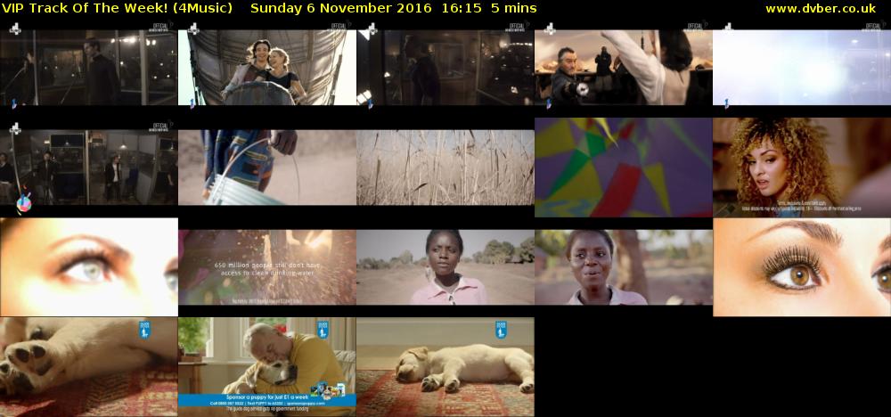 VIP Track Of The Week! (4Music) Sunday 6 November 2016 16:15 - 16:20