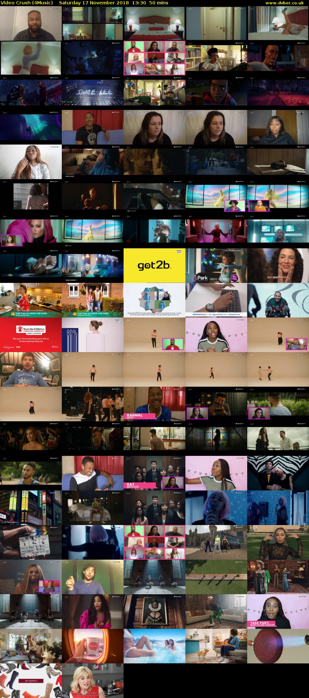 Video Crush (4Music) Saturday 17 November 2018 13:30 - 14:20