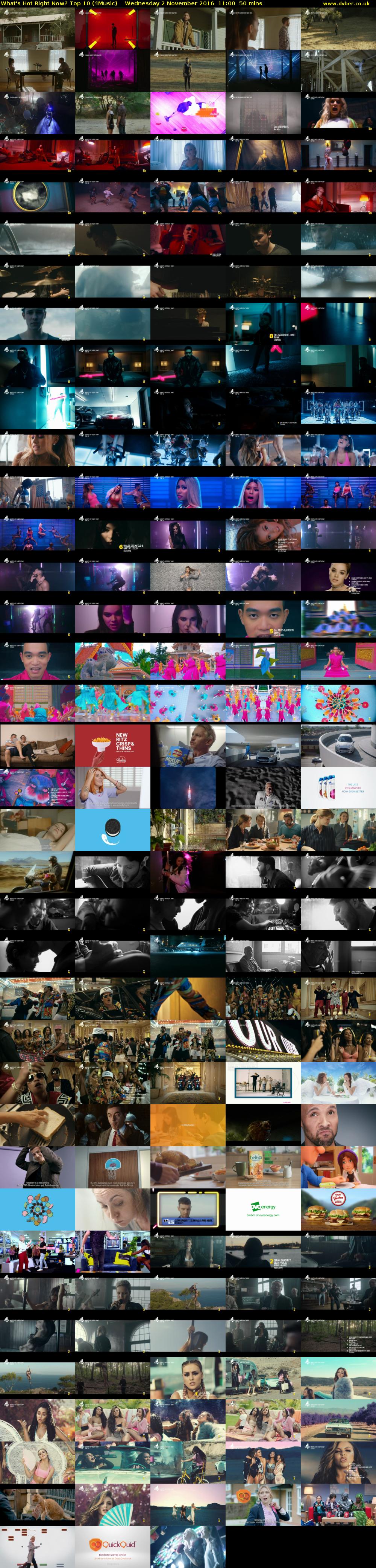 What's Hot Right Now? Top 10 (4Music) Wednesday 2 November 2016 11:00 - 11:50