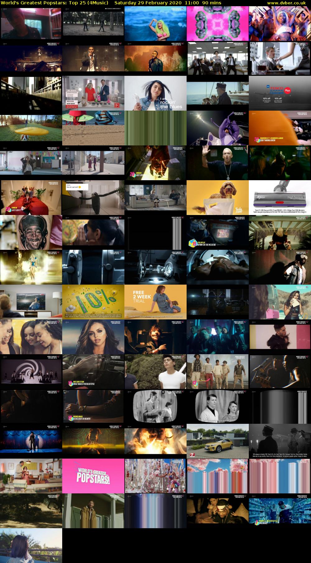 World's Greatest Popstars: Top 25 (4Music) Saturday 29 February 2020 11:00 - 12:30