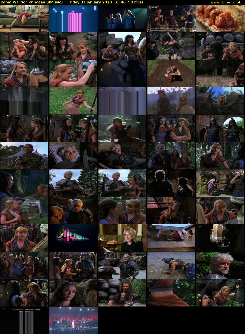 Xena: Warrior Princess (4Music) Friday 31 January 2020 01:40 - 02:30