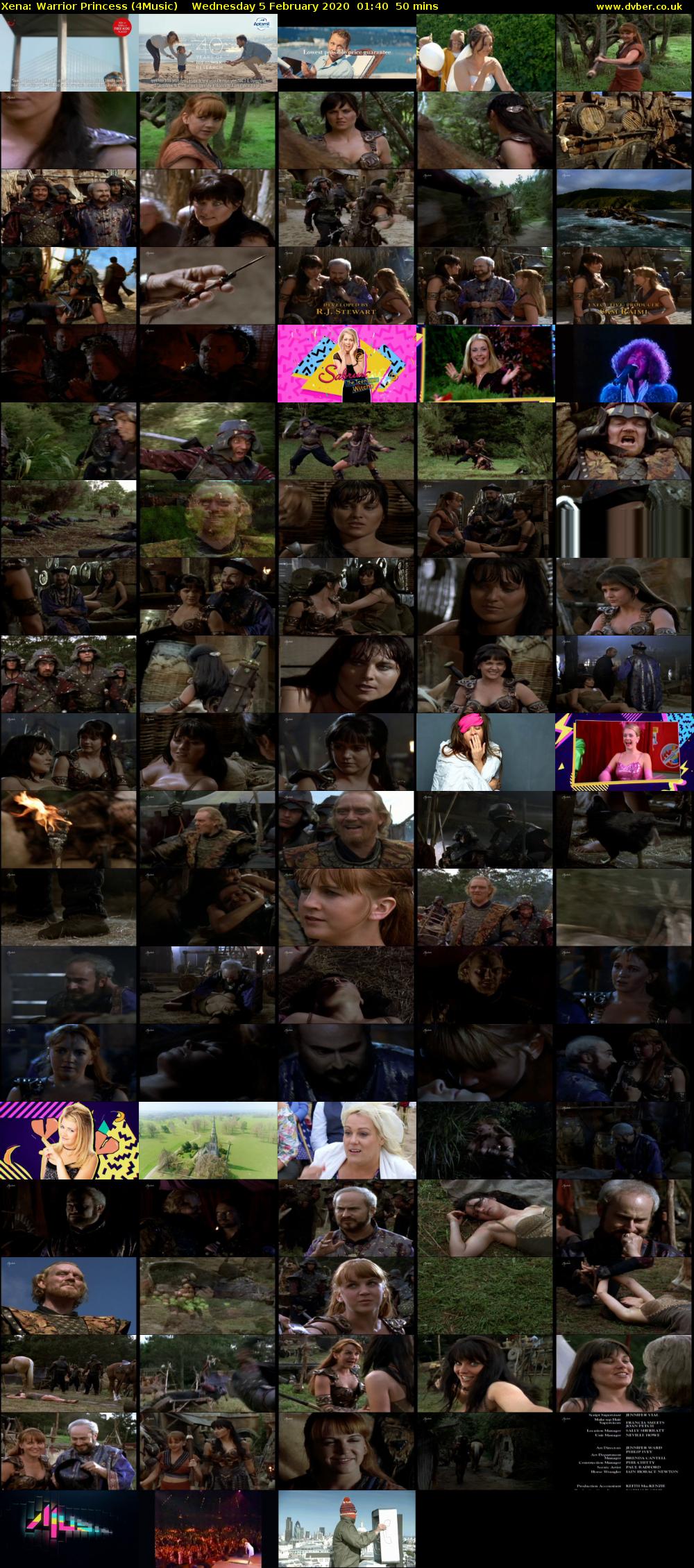 Xena: Warrior Princess (4Music) Wednesday 5 February 2020 01:40 - 02:30
