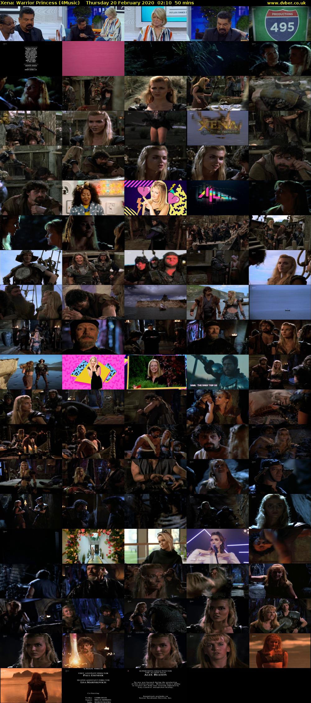 Xena: Warrior Princess (4Music) Thursday 20 February 2020 02:10 - 03:00