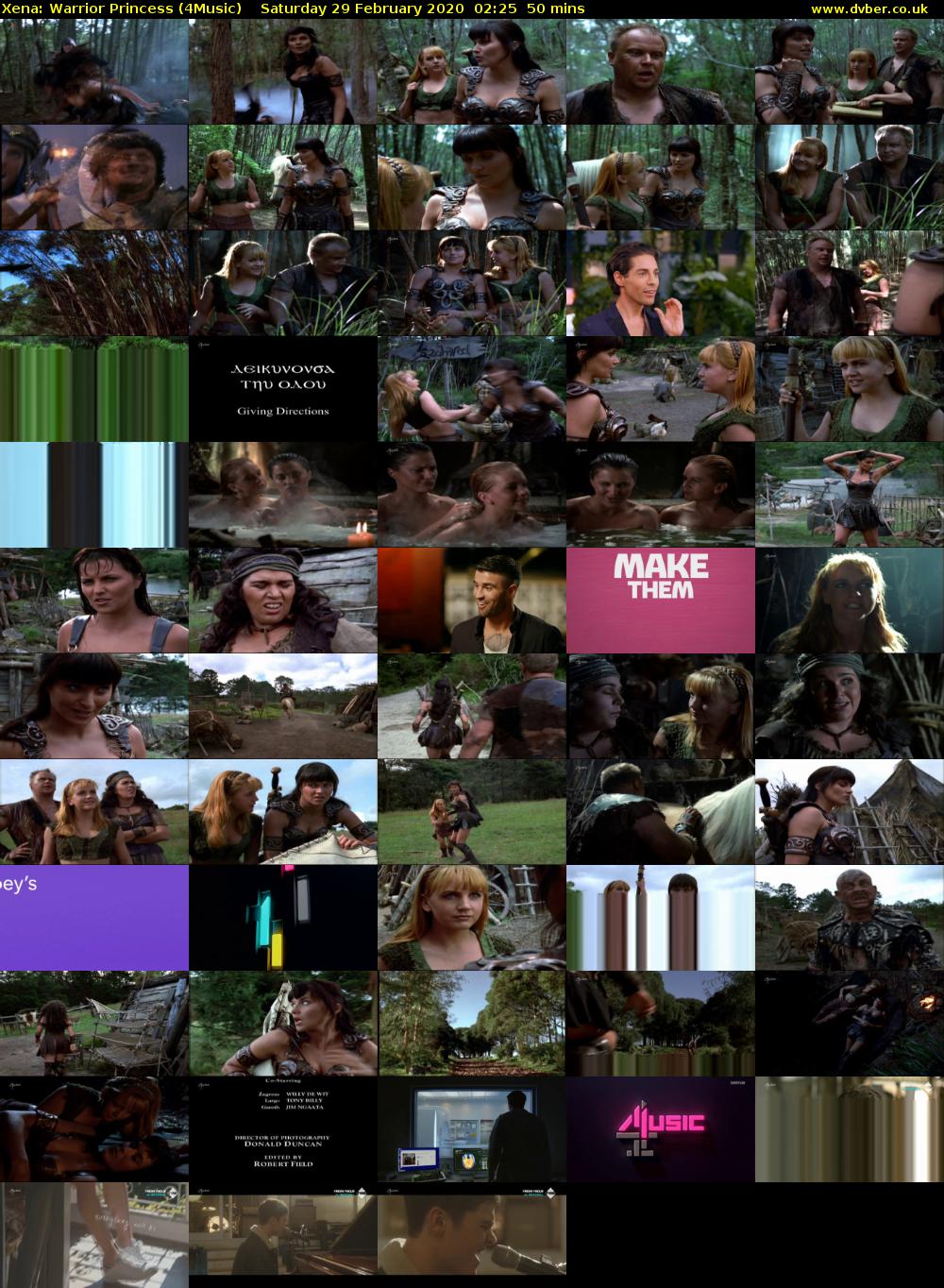 Xena: Warrior Princess (4Music) Saturday 29 February 2020 02:25 - 03:15