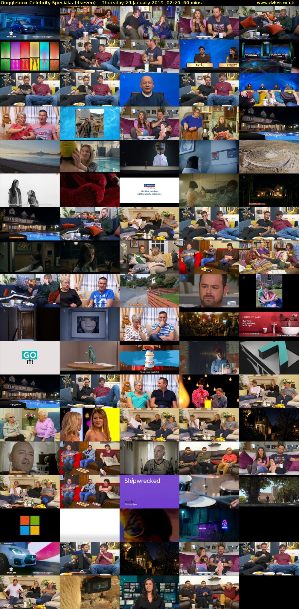 Gogglebox: Celebrity Special... (4seven) Thursday 24 January 2019 02:20 - 03:20