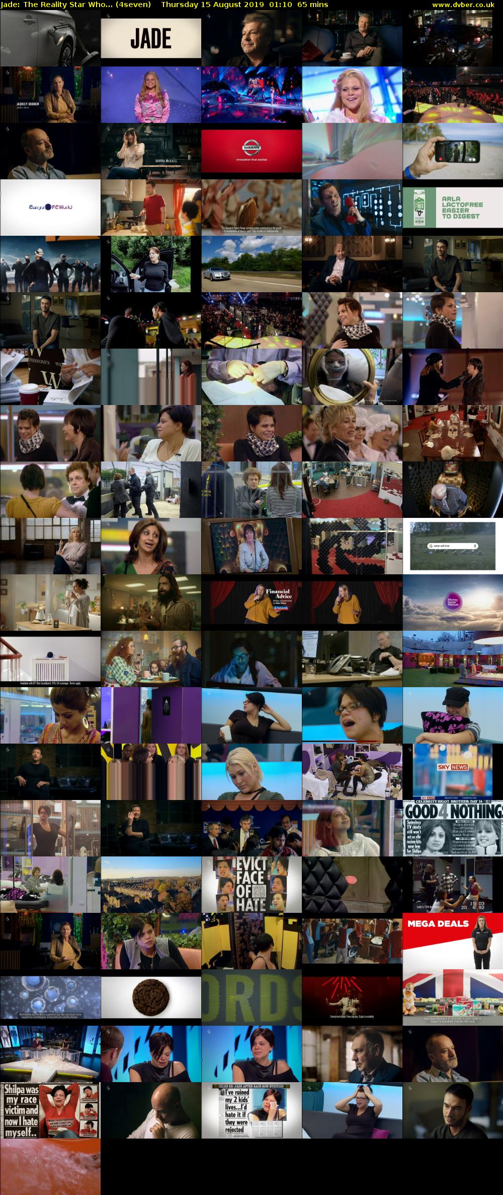 Jade: The Reality Star Who... (4seven) Thursday 15 August 2019 01:10 - 02:15