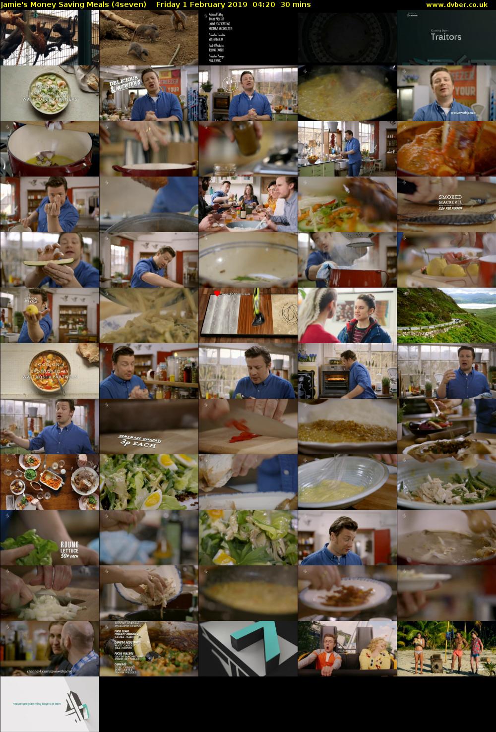 Jamie's Money Saving Meals (4seven) Friday 1 February 2019 04:20 - 04:50