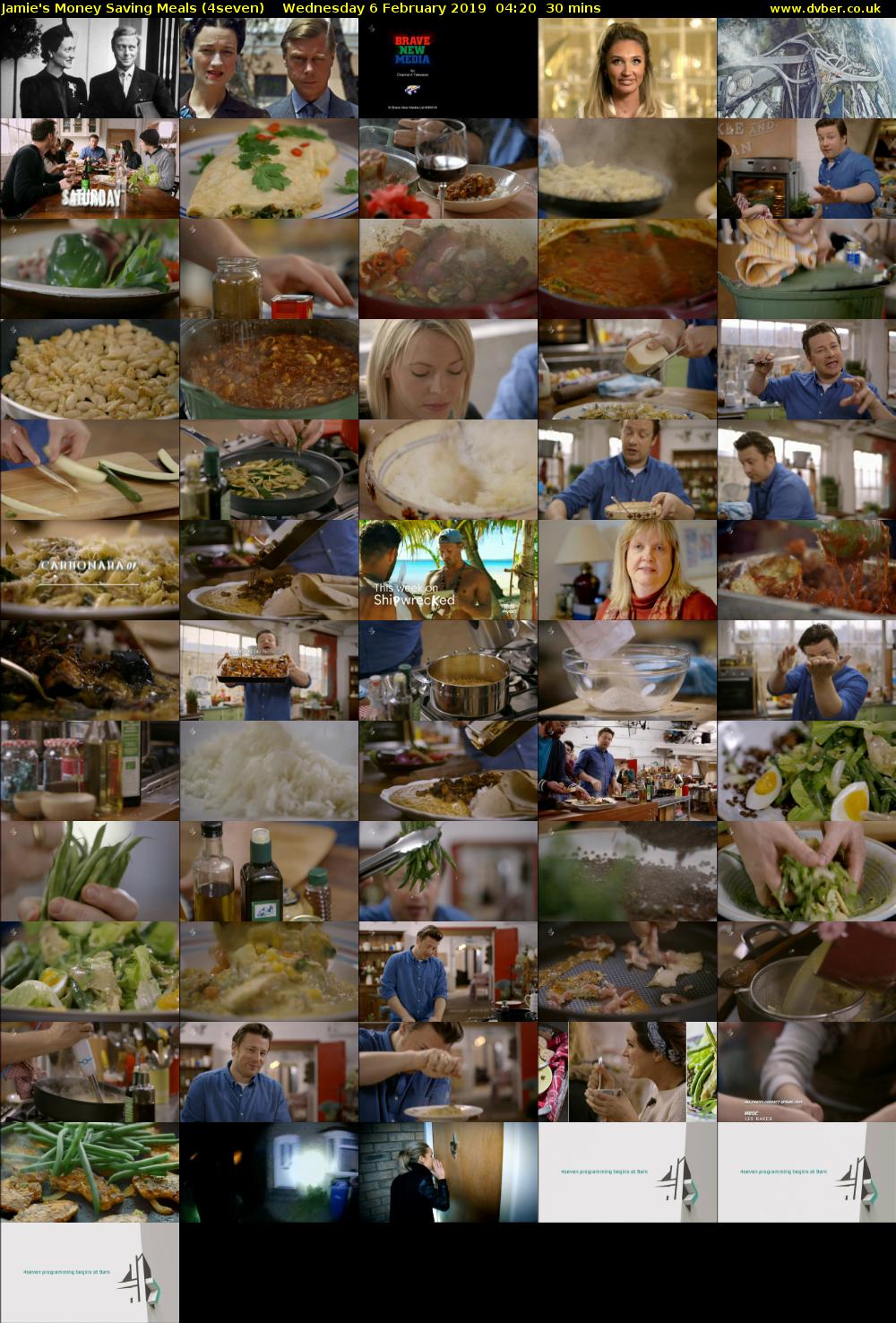 Jamie's Money Saving Meals (4seven) Wednesday 6 February 2019 04:20 - 04:50