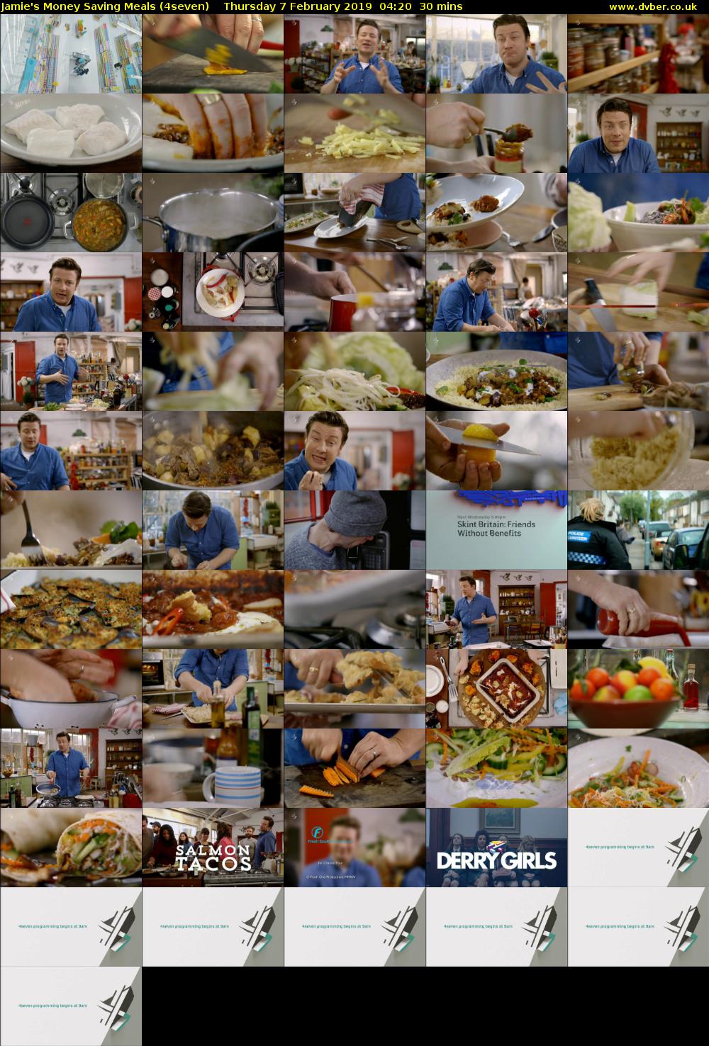 Jamie's Money Saving Meals (4seven) Thursday 7 February 2019 04:20 - 04:50