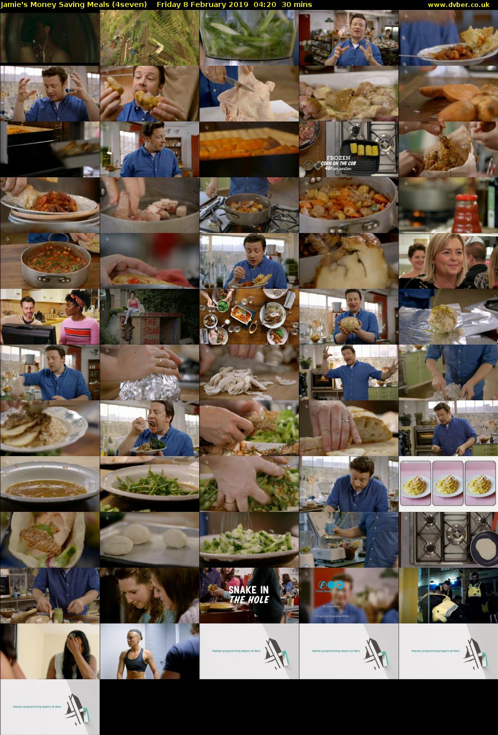 Jamie's Money Saving Meals (4seven) Friday 8 February 2019 04:20 - 04:50