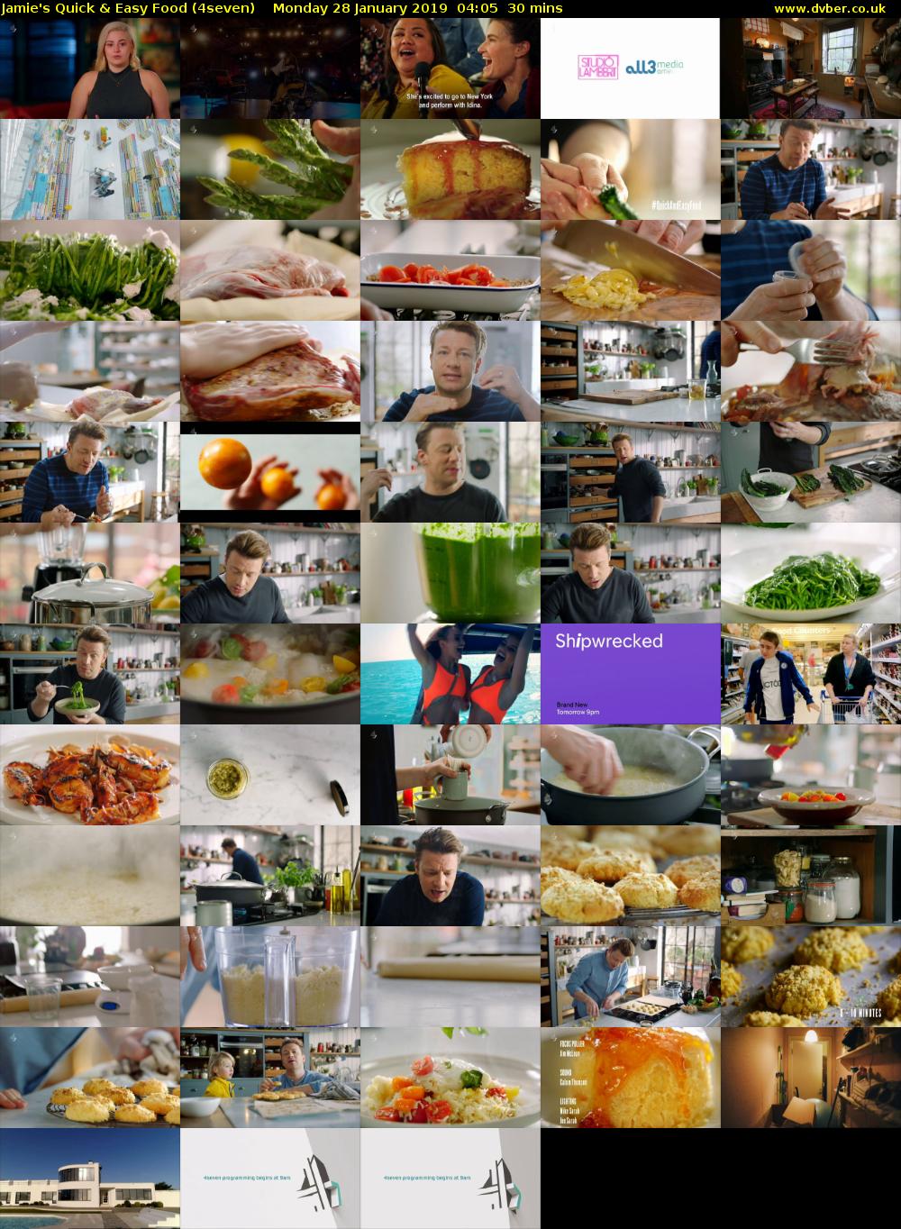 Jamie's Quick & Easy Food (4seven) Monday 28 January 2019 04:05 - 04:35