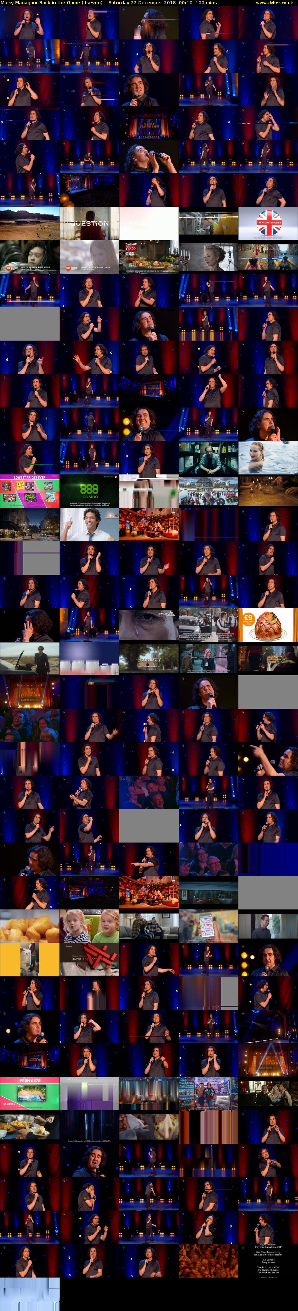 Micky Flanagan: Back in the Game (4seven) Saturday 22 December 2018 00:10 - 01:50