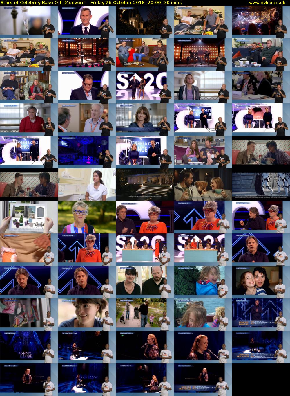 Stars of Celebrity Bake Off  (4seven) Friday 26 October 2018 20:00 - 20:30