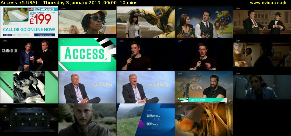 Access  (5 USA) Thursday 3 January 2019 09:00 - 09:10