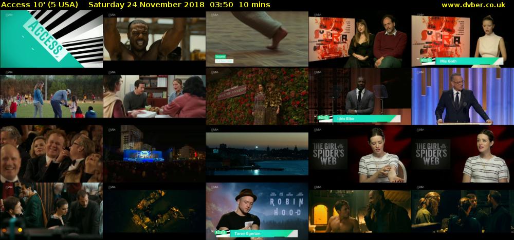 Access 10' (5 USA) Saturday 24 November 2018 03:50 - 04:00