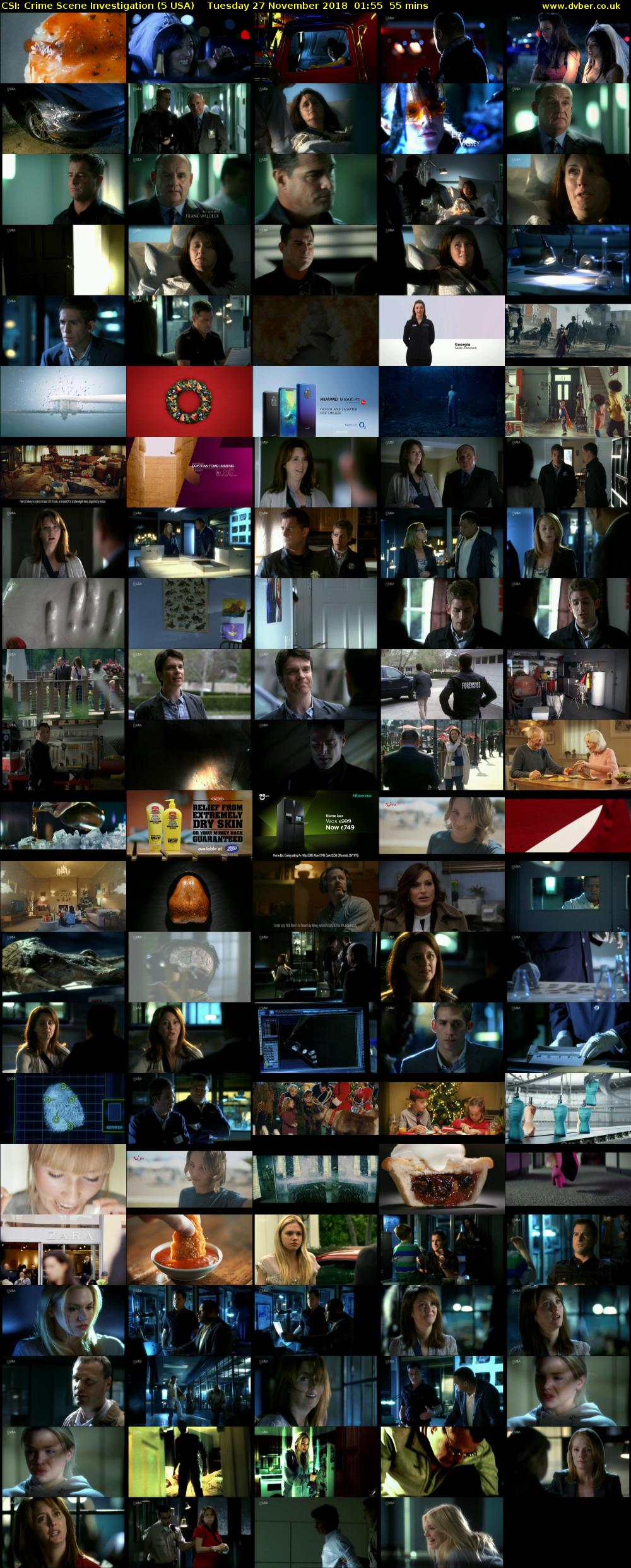 CSI: Crime Scene Investigation (5 USA) Tuesday 27 November 2018 01:55 - 02:50