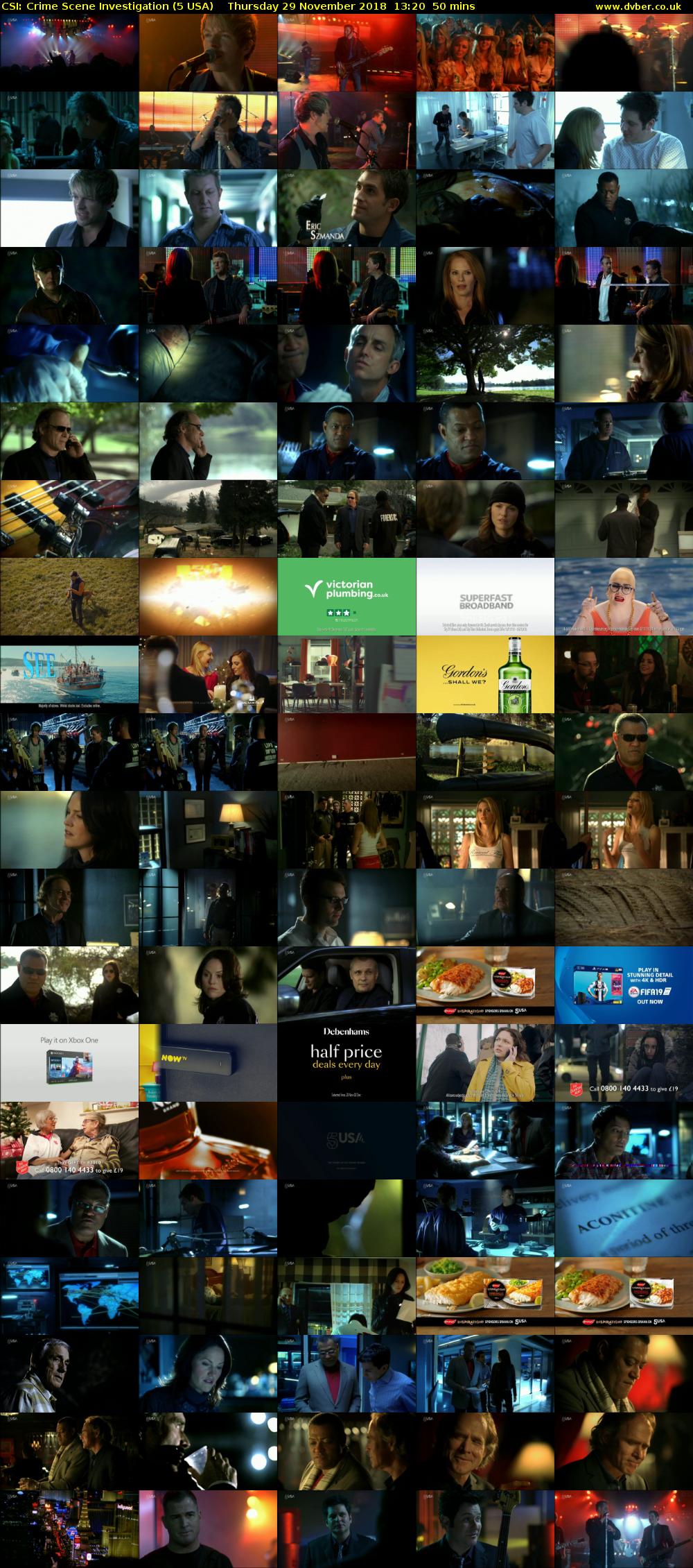 CSI: Crime Scene Investigation (5 USA) Thursday 29 November 2018 13:20 - 14:10