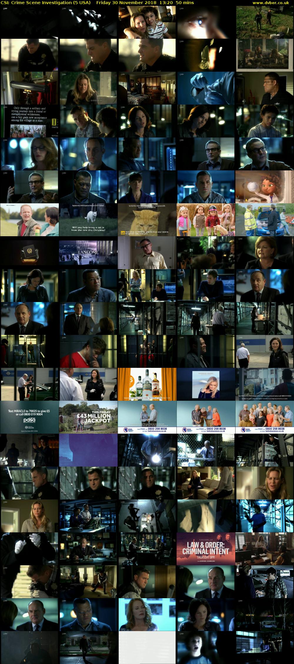 CSI: Crime Scene Investigation (5 USA) Friday 30 November 2018 13:20 - 14:10