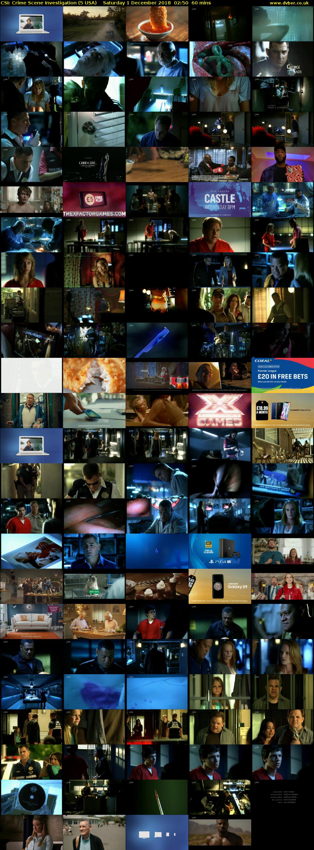 CSI: Crime Scene Investigation (5 USA) Saturday 1 December 2018 02:50 - 03:50