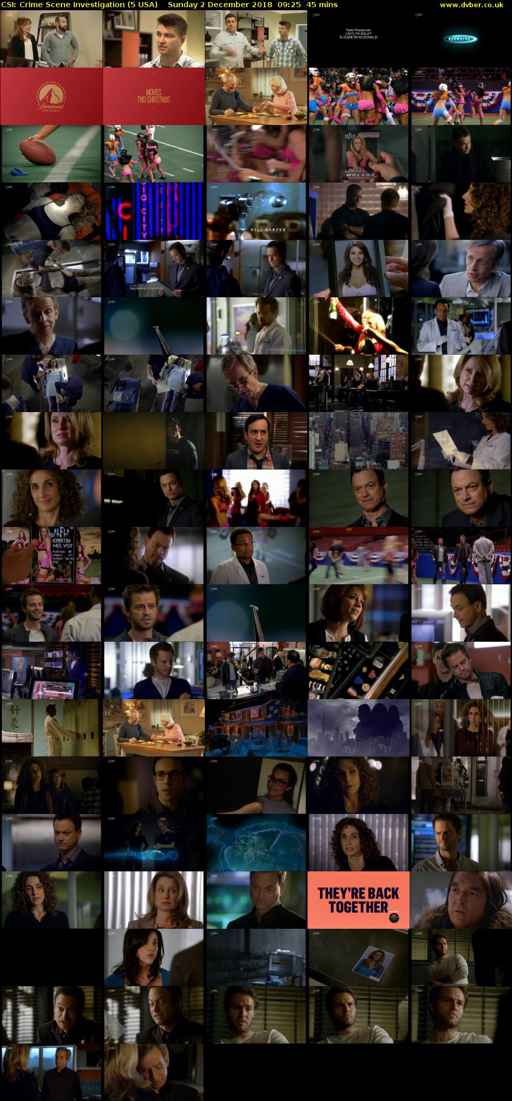 CSI: Crime Scene Investigation (5 USA) Sunday 2 December 2018 09:25 - 10:10