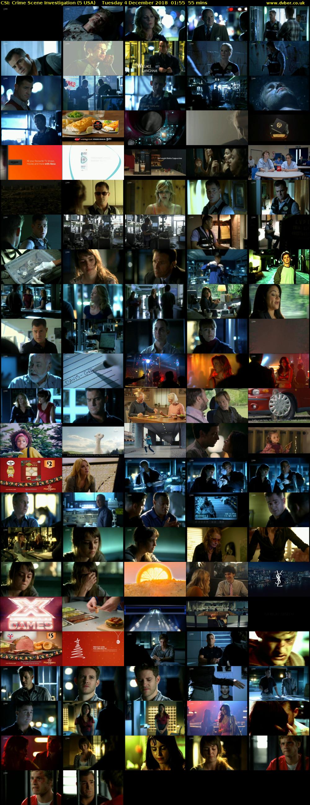 CSI: Crime Scene Investigation (5 USA) Tuesday 4 December 2018 01:55 - 02:50