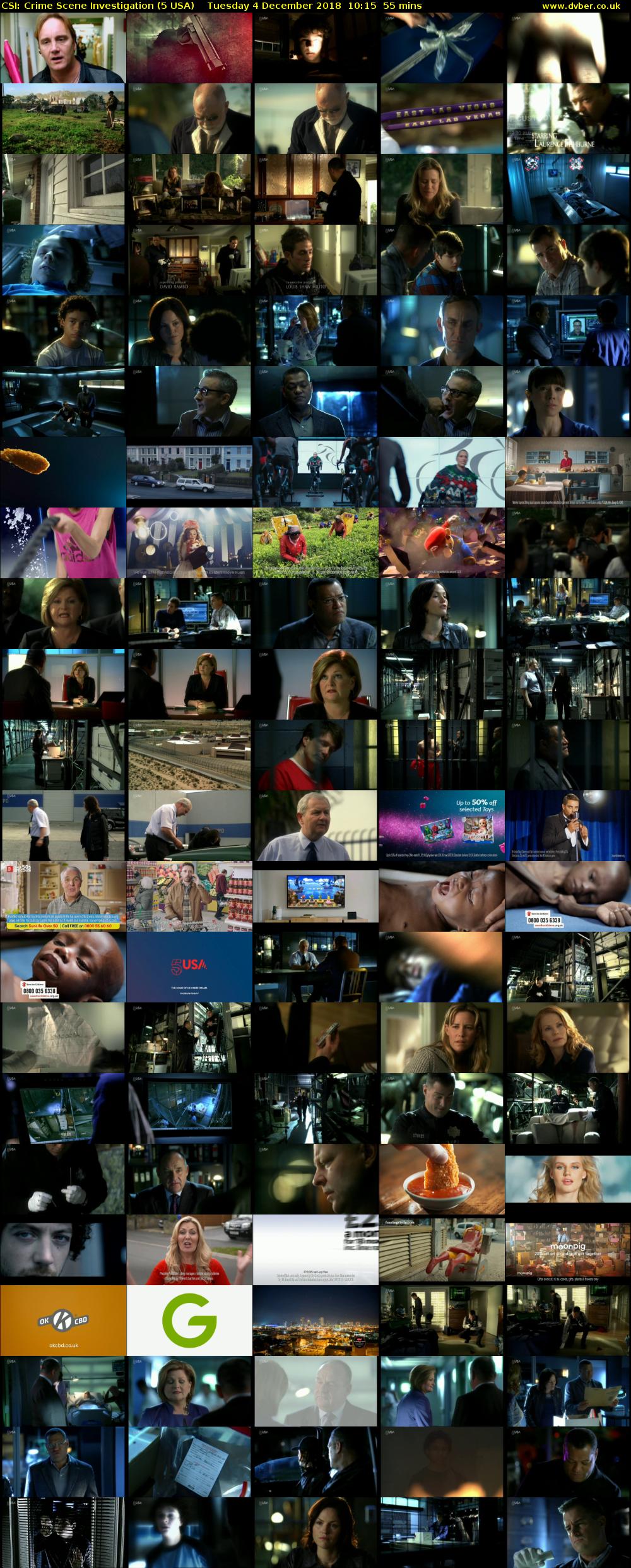 CSI: Crime Scene Investigation (5 USA) Tuesday 4 December 2018 10:15 - 11:10