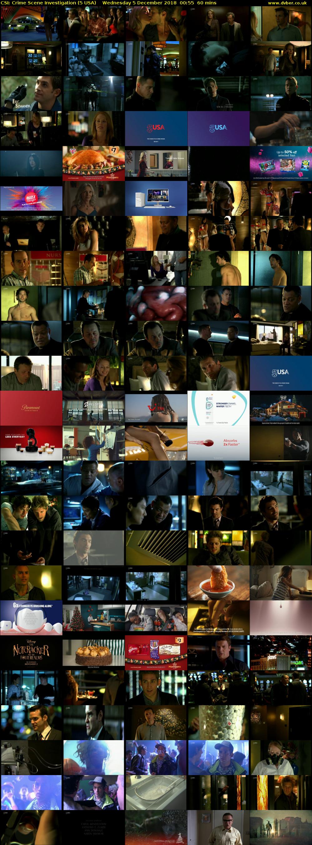 CSI: Crime Scene Investigation (5 USA) Wednesday 5 December 2018 00:55 - 01:55