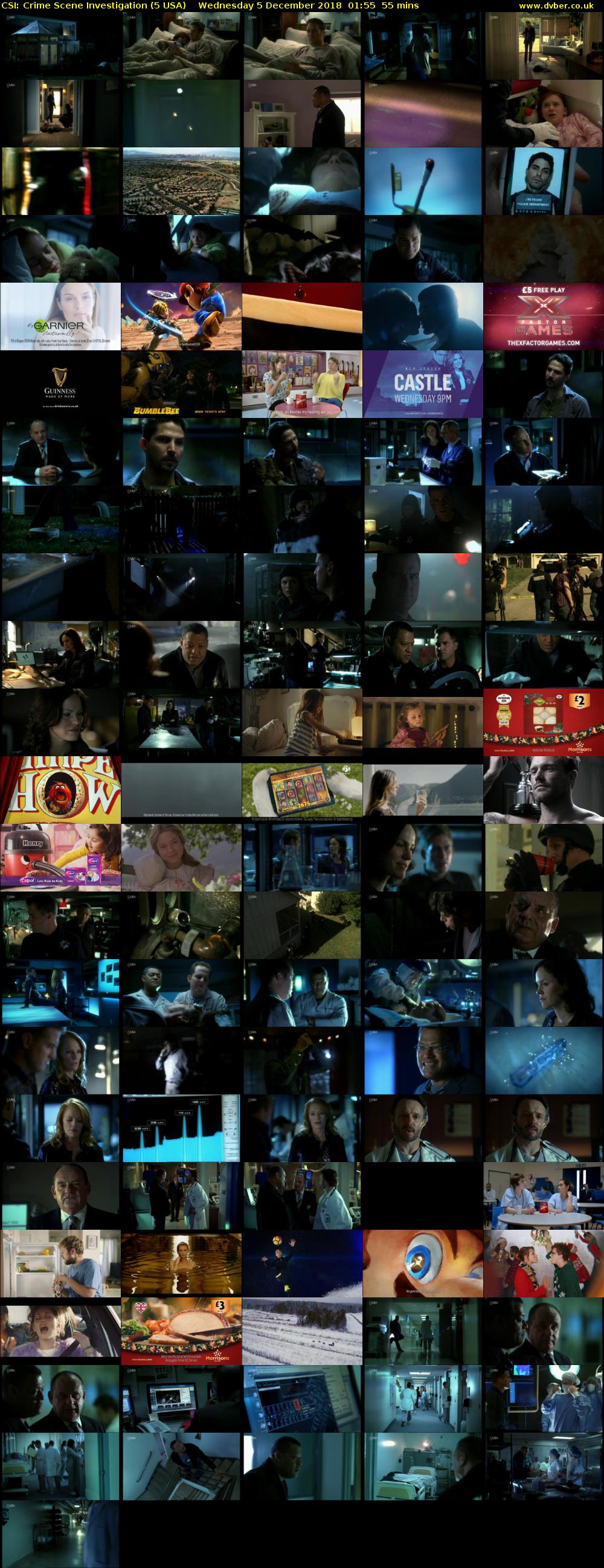CSI: Crime Scene Investigation (5 USA) Wednesday 5 December 2018 01:55 - 02:50