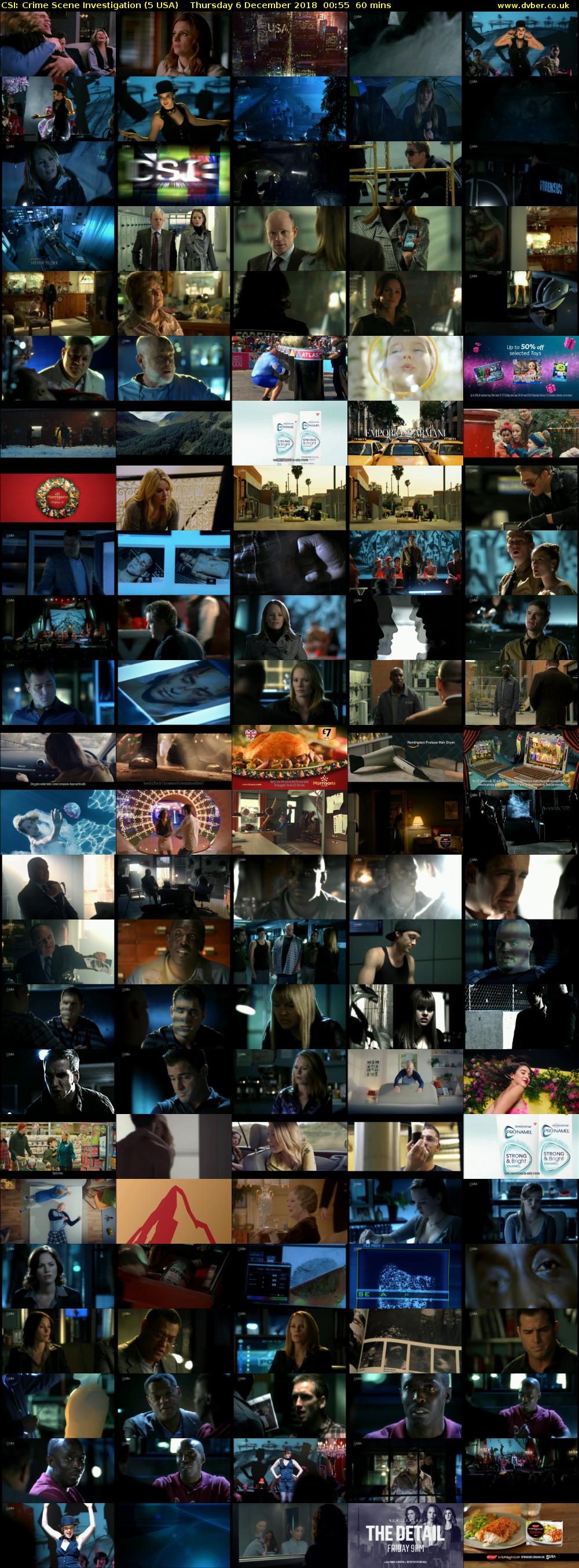 CSI: Crime Scene Investigation (5 USA) Thursday 6 December 2018 00:55 - 01:55