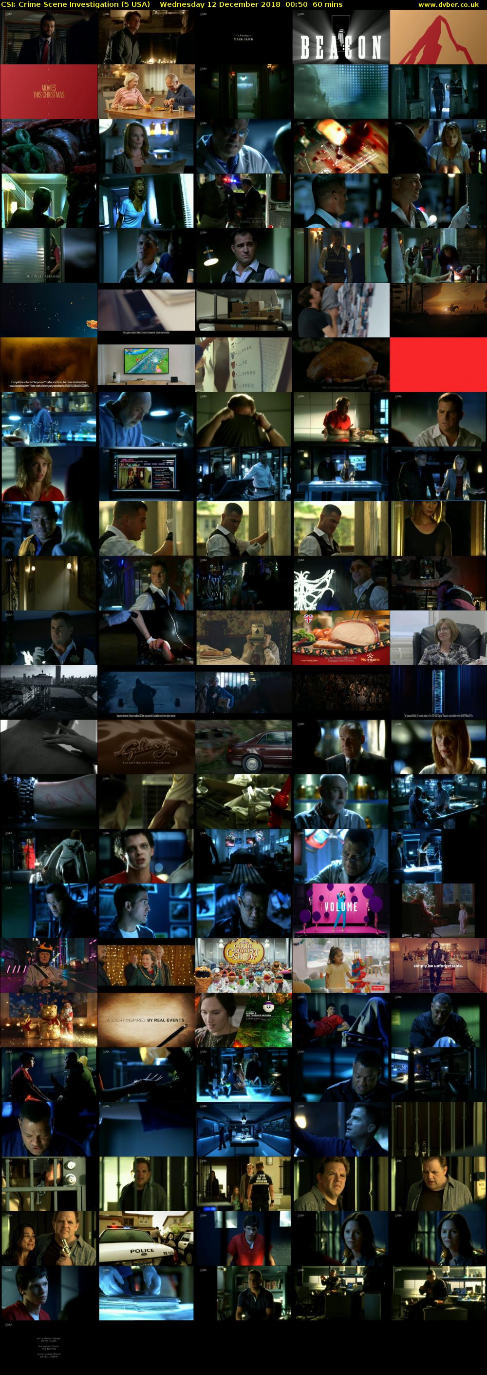 CSI: Crime Scene Investigation (5 USA) Wednesday 12 December 2018 00:50 - 01:50