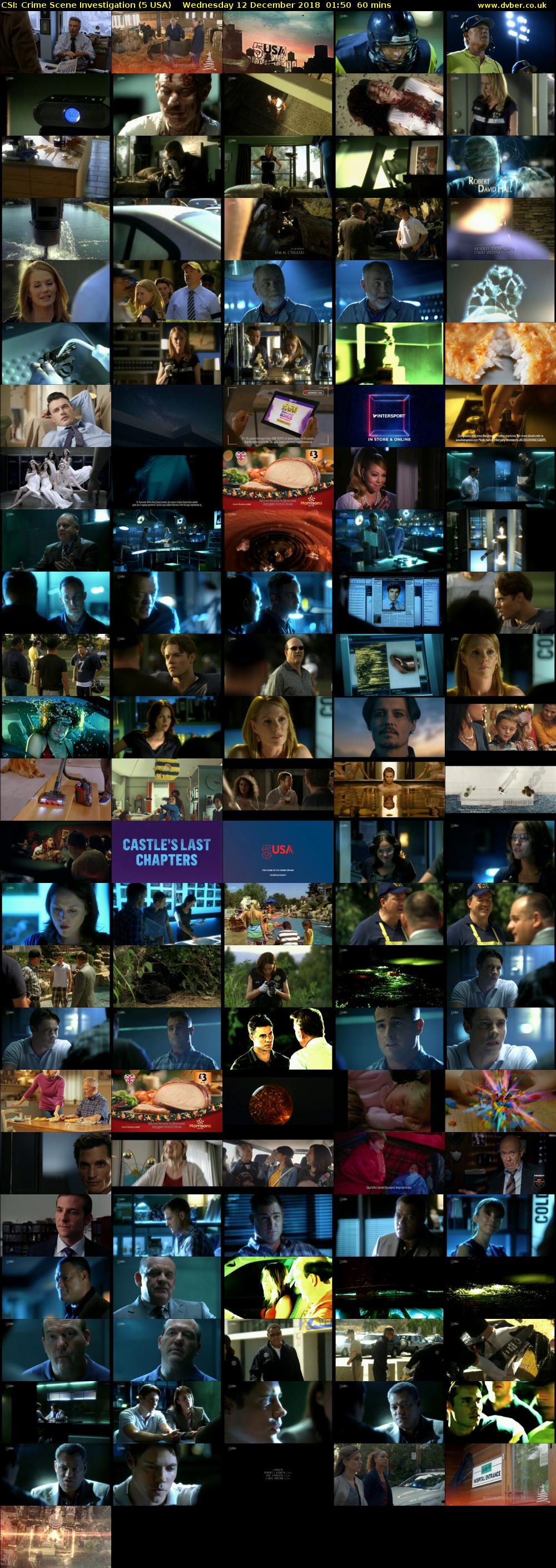 CSI: Crime Scene Investigation (5 USA) Wednesday 12 December 2018 01:50 - 02:50