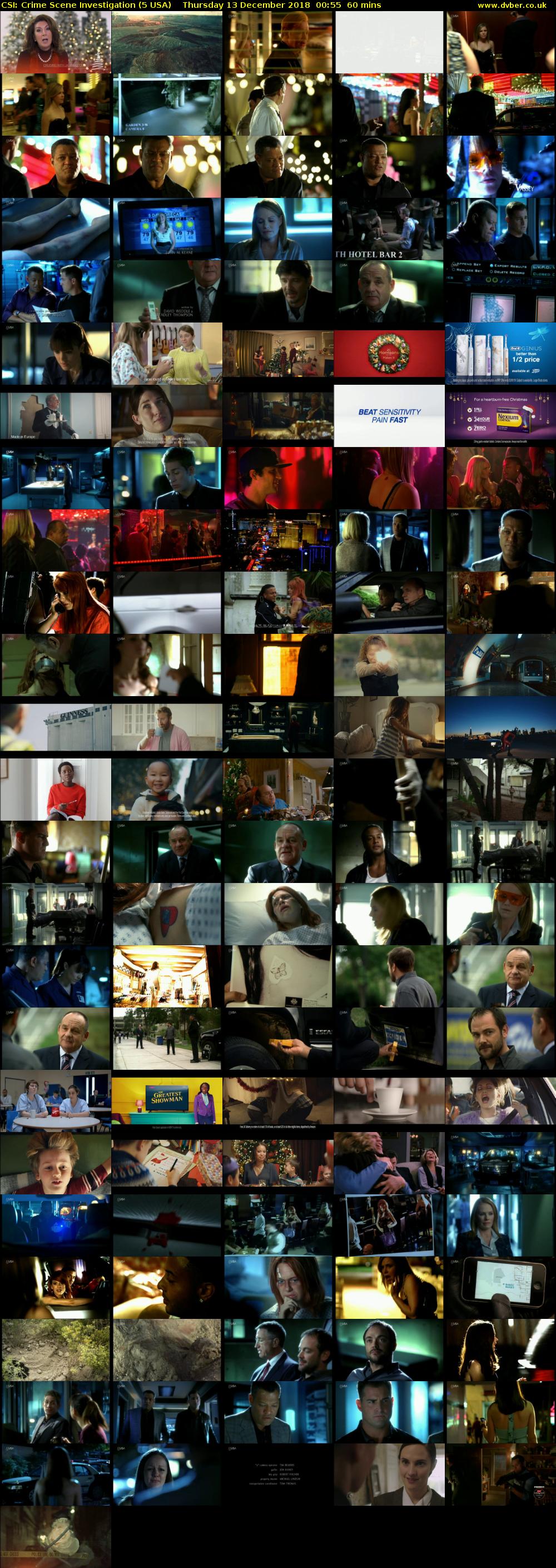 CSI: Crime Scene Investigation (5 USA) Thursday 13 December 2018 00:55 - 01:55