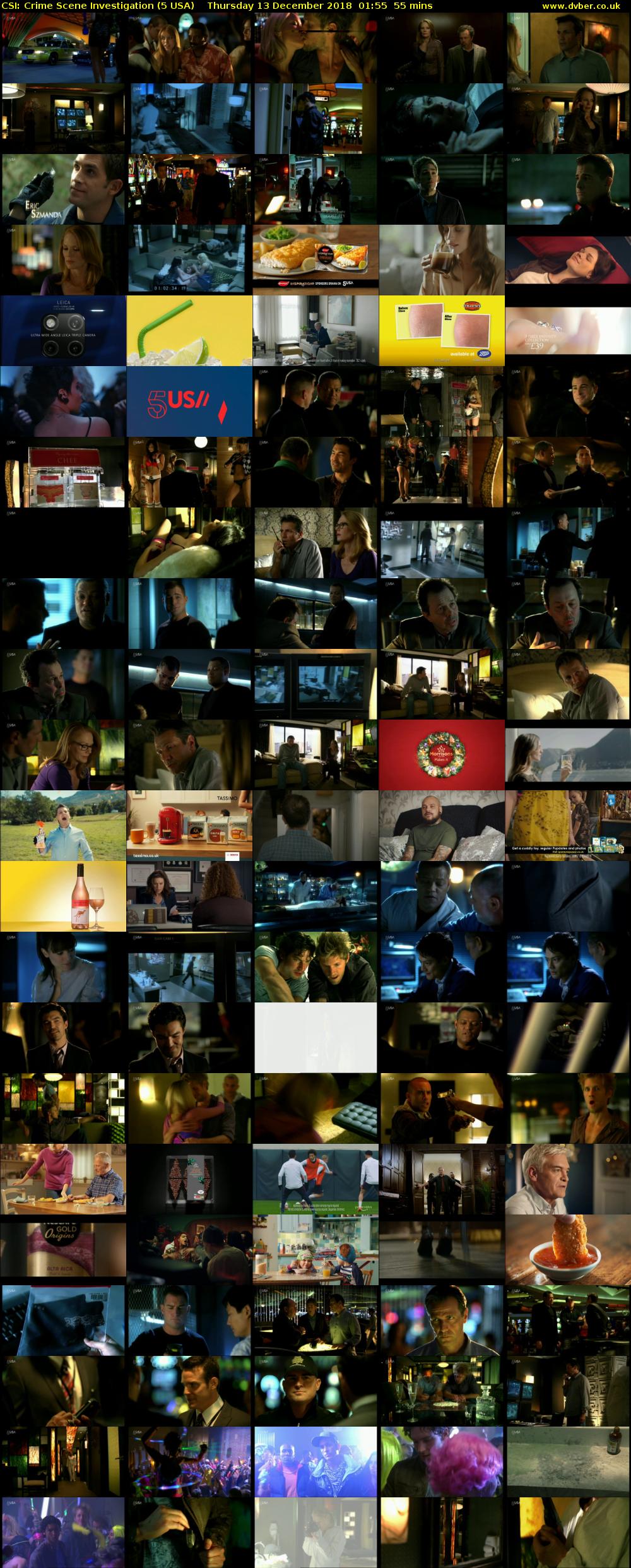 CSI: Crime Scene Investigation (5 USA) Thursday 13 December 2018 01:55 - 02:50