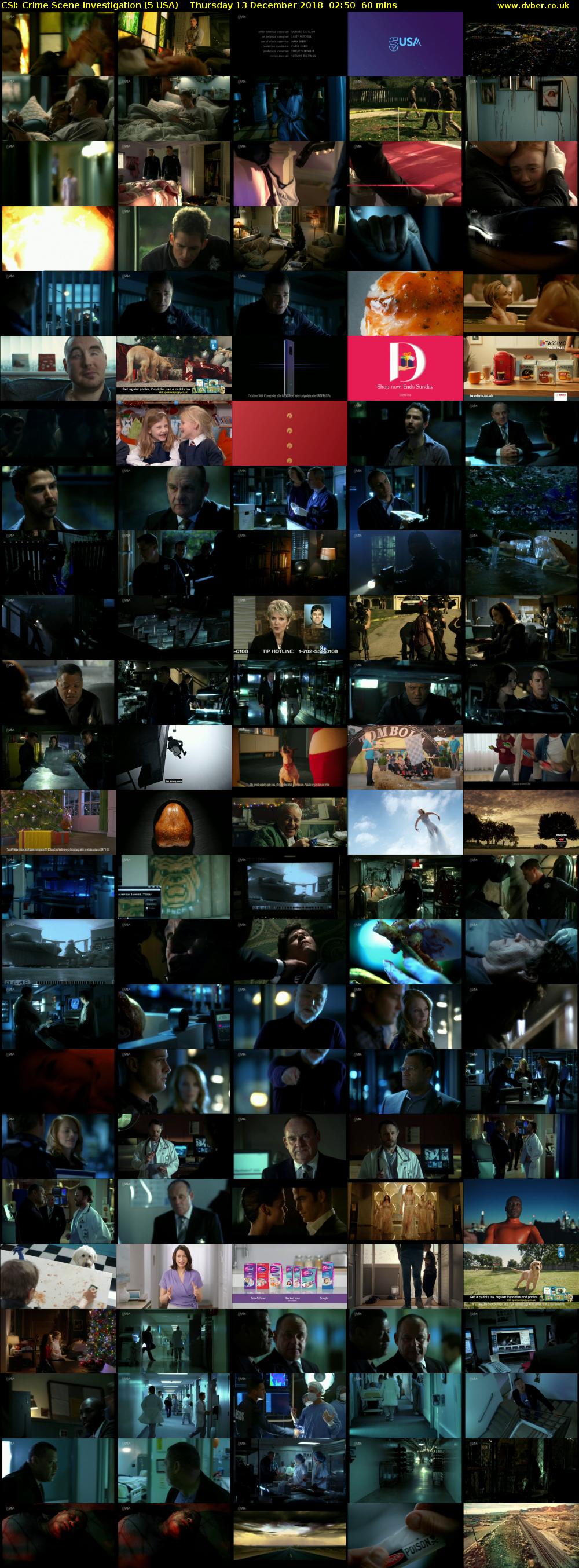 CSI: Crime Scene Investigation (5 USA) Thursday 13 December 2018 02:50 - 03:50