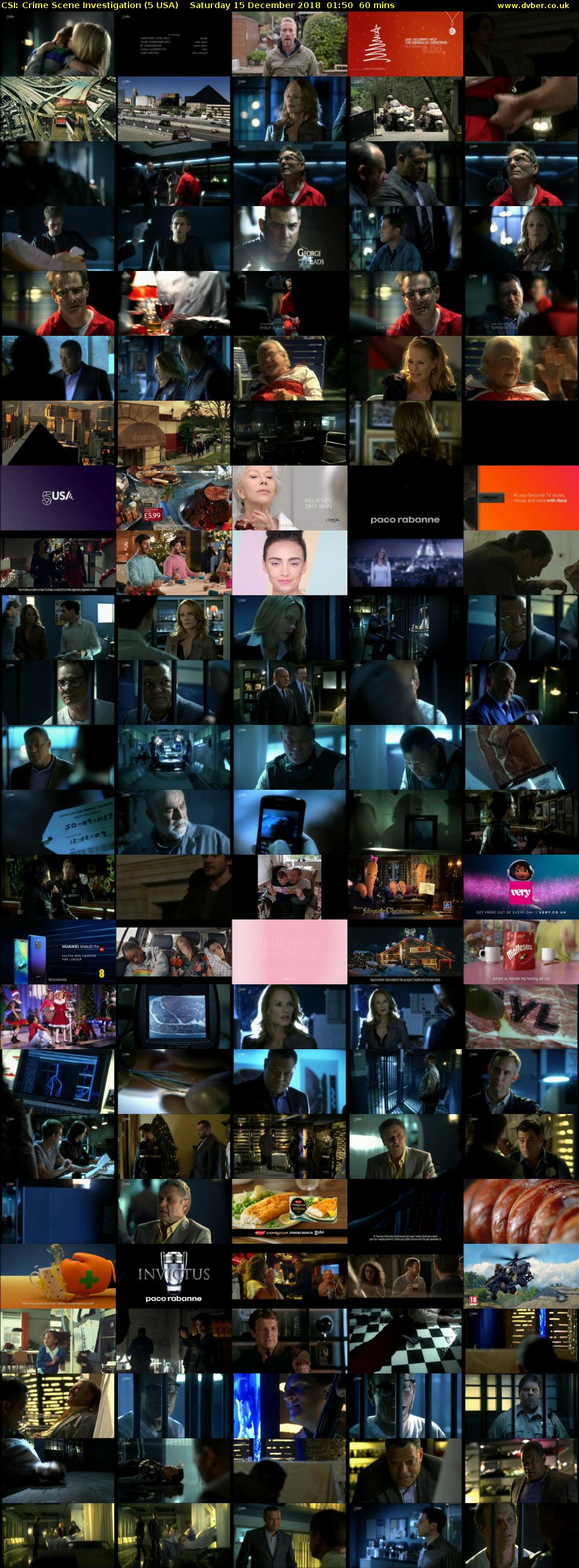 CSI: Crime Scene Investigation (5 USA) Saturday 15 December 2018 01:50 - 02:50