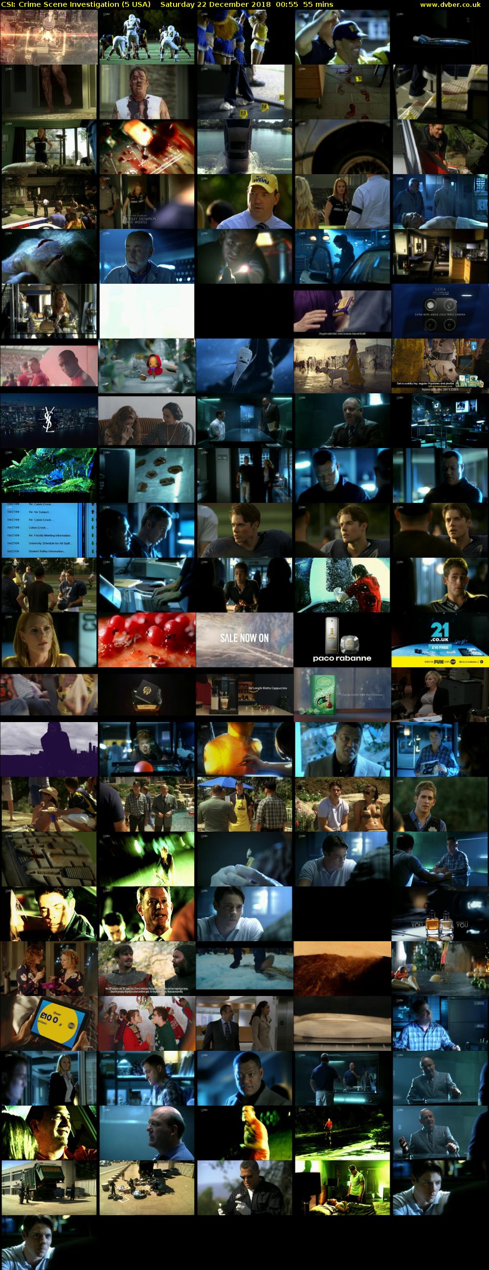 CSI: Crime Scene Investigation (5 USA) Saturday 22 December 2018 00:55 - 01:50