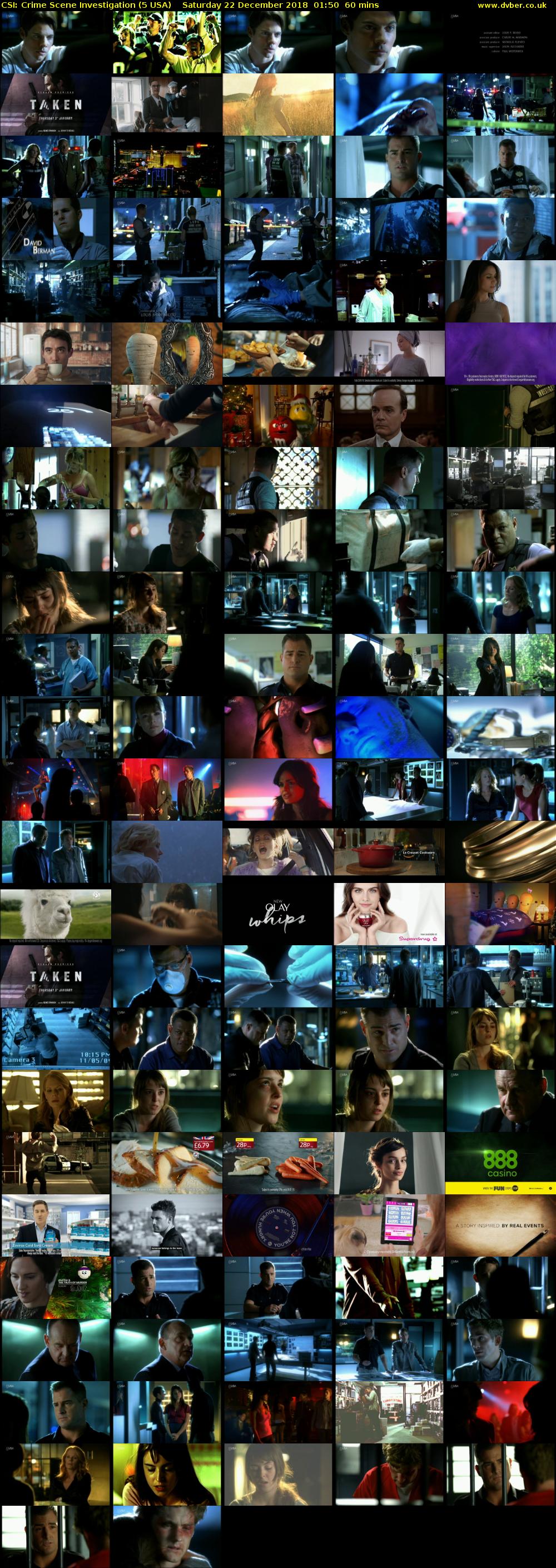 CSI: Crime Scene Investigation (5 USA) Saturday 22 December 2018 01:50 - 02:50