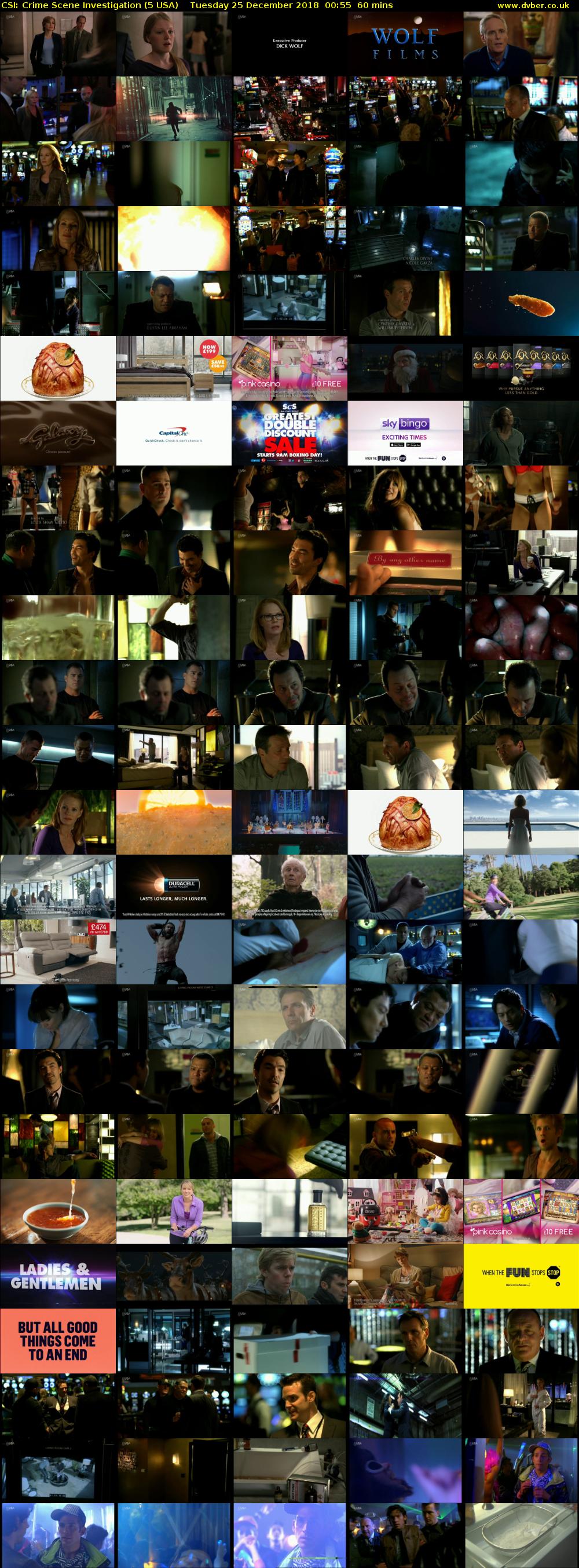 CSI: Crime Scene Investigation (5 USA) Tuesday 25 December 2018 00:55 - 01:55