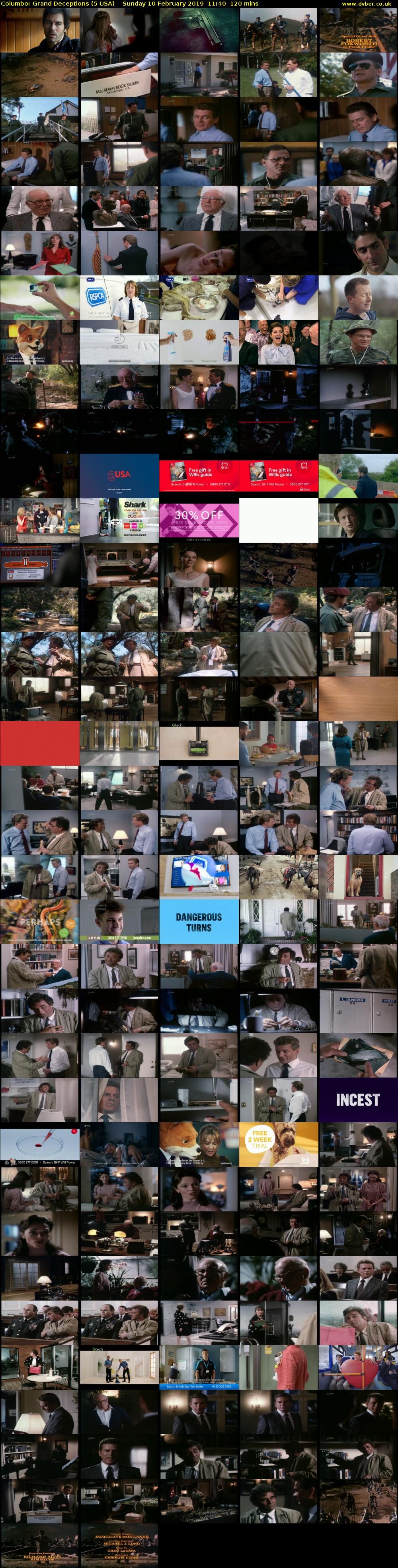 Columbo: Grand Deceptions (5 USA) Sunday 10 February 2019 11:40 - 13:40