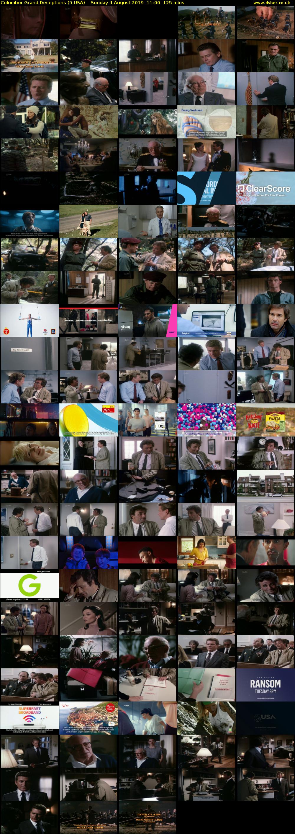 Columbo: Grand Deceptions (5 USA) Sunday 4 August 2019 11:00 - 13:05