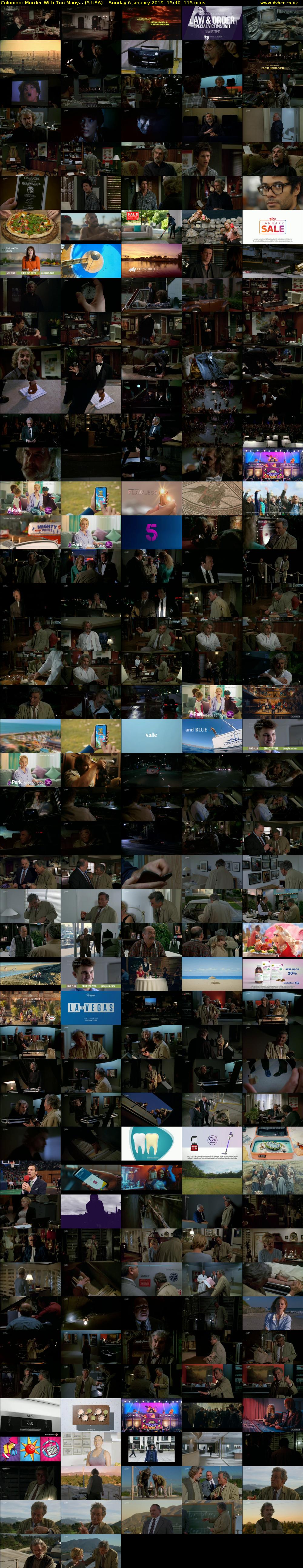Columbo: Murder With Too Many... (5 USA) Sunday 6 January 2019 15:40 - 17:35