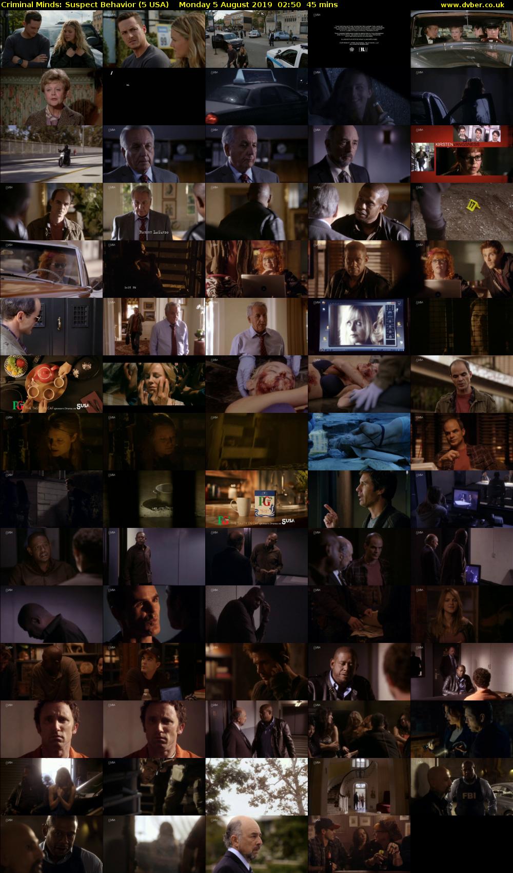 Criminal Minds: Suspect Behavior (5 USA) Monday 5 August 2019 02:50 - 03:35