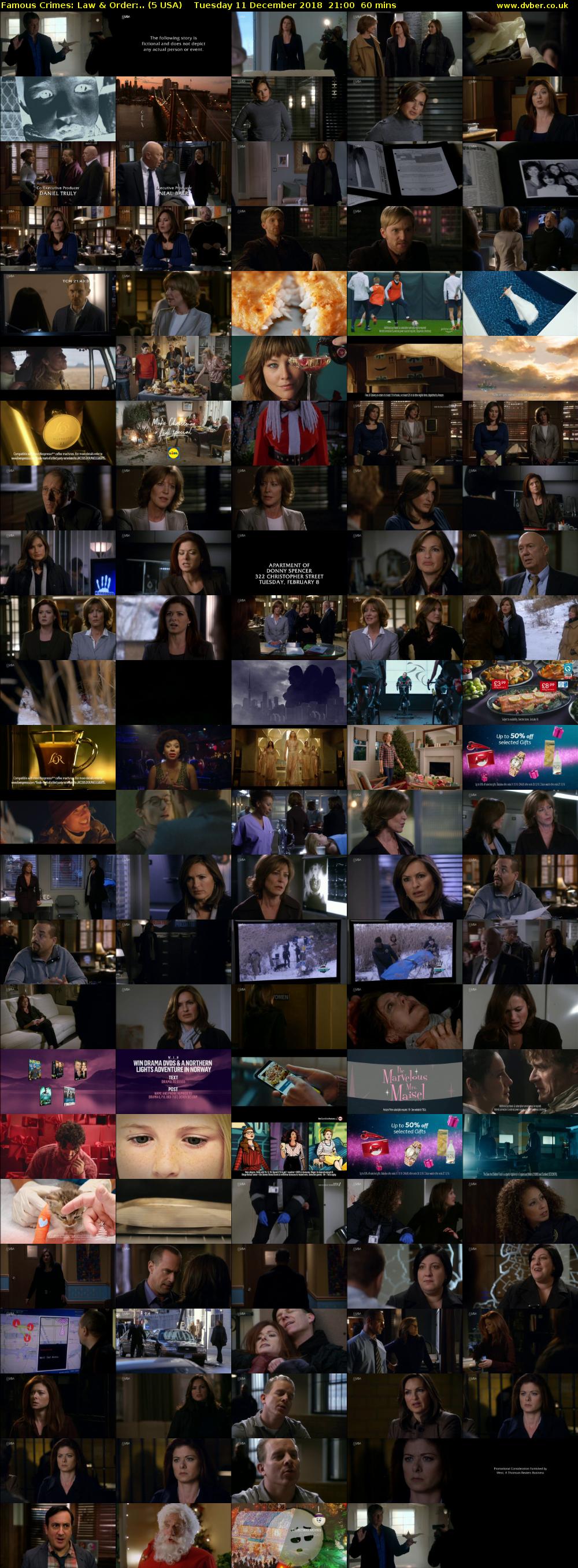 Famous Crimes: Law & Order:.. (5 USA) Tuesday 11 December 2018 21:00 - 22:00