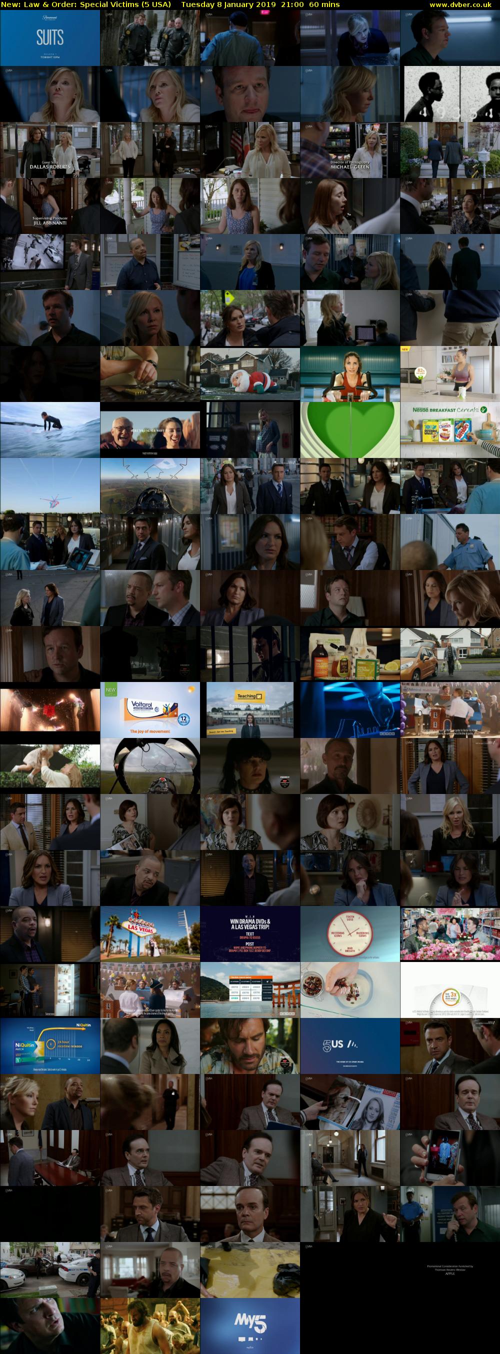 Law & Order: Special Victims (5 USA) Tuesday 8 January 2019 21:00 - 22:00