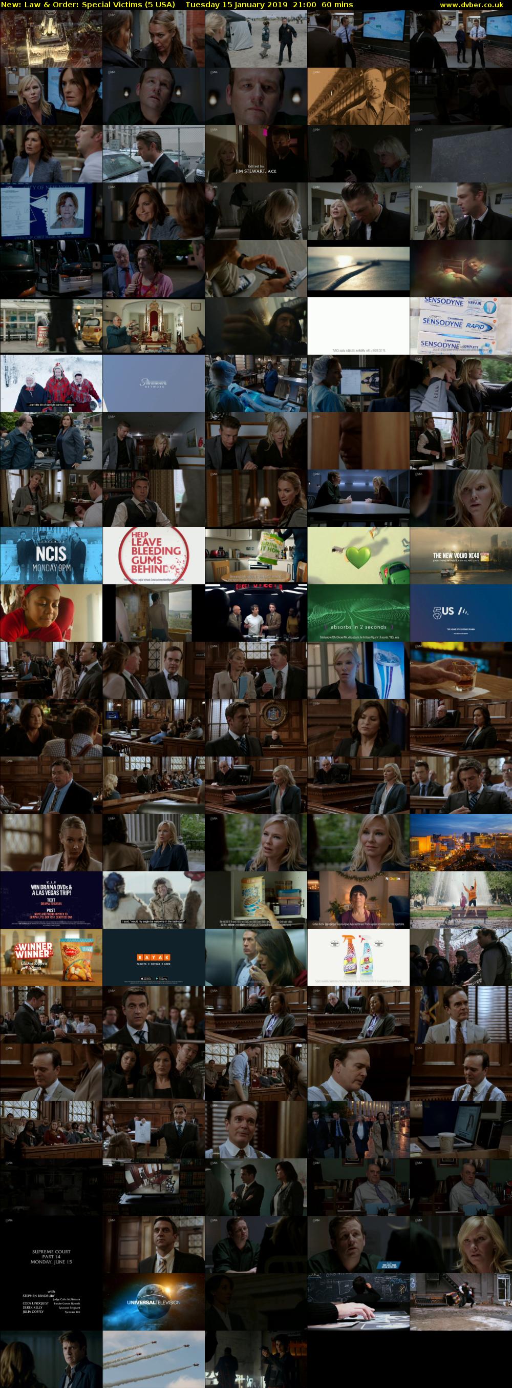 Law & Order: Special Victims (5 USA) Tuesday 15 January 2019 21:00 - 22:00