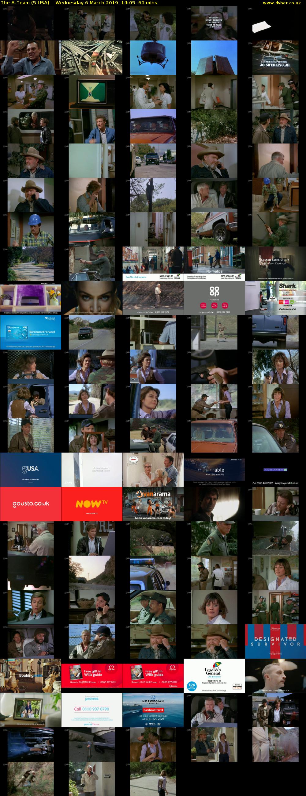 The A-Team (5 USA) Wednesday 6 March 2019 14:05 - 15:05