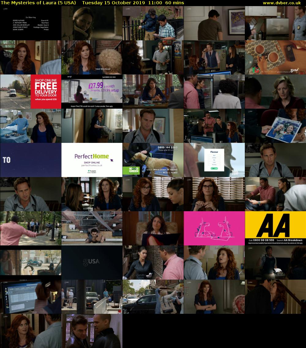 The Mysteries of Laura (5 USA) Tuesday 15 October 2019 11:00 - 12:00