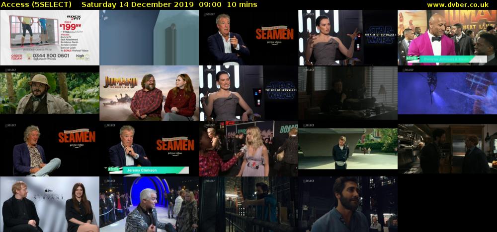 Access (5SELECT) Saturday 14 December 2019 09:00 - 09:10
