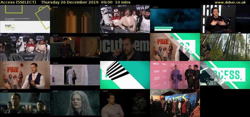 Access (5SELECT) Thursday 26 December 2019 09:00 - 09:10
